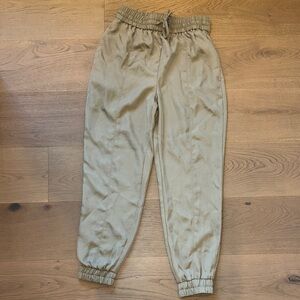 Zara Khaki Elastic Waist Pants